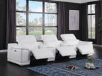 9762 Divanitalia 5-Piece Modular Power Reclining Sofa and Loveseat Set with 3 Power Recliners in Top Grain Italian Leather