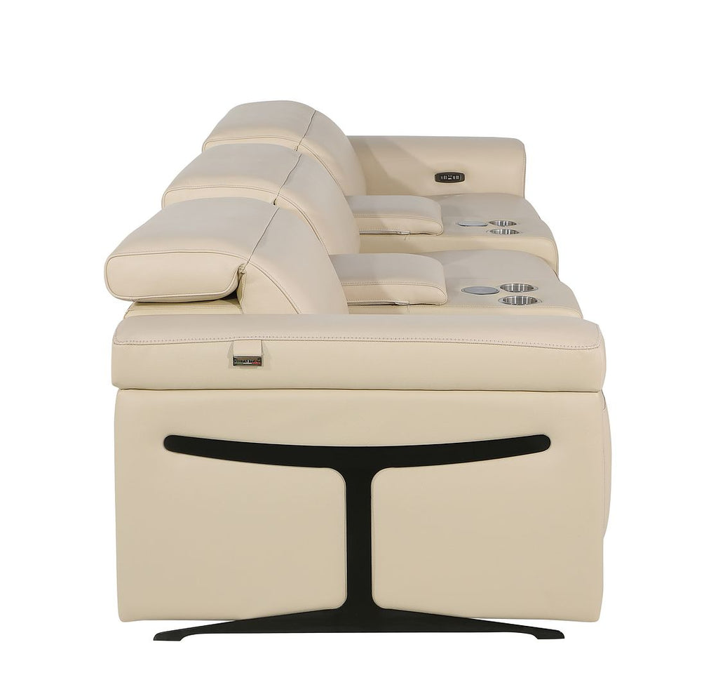 1126 Divanitalia 5-Piece Modular Power Reclining Sofa in Top Grain Italian Leather with 3 Power Recliners & Power Headrests