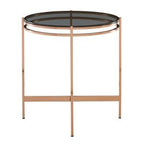 Bradford - Modern Smoked Glass & Rosegold End Table