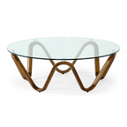 Lassen - Modern Glass & Walnut Coffee Table