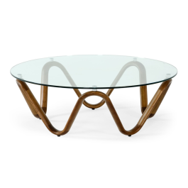 Lassen - Modern Glass & Walnut Coffee Table