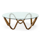 Lassen - Modern Glass & Walnut Coffee Table