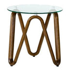 Lassen - Modern Glass & Walnut End Table