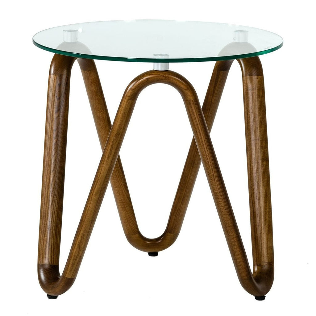 Lassen - Modern Glass & Walnut End Table