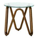 Lassen - Modern Glass & Walnut End Table