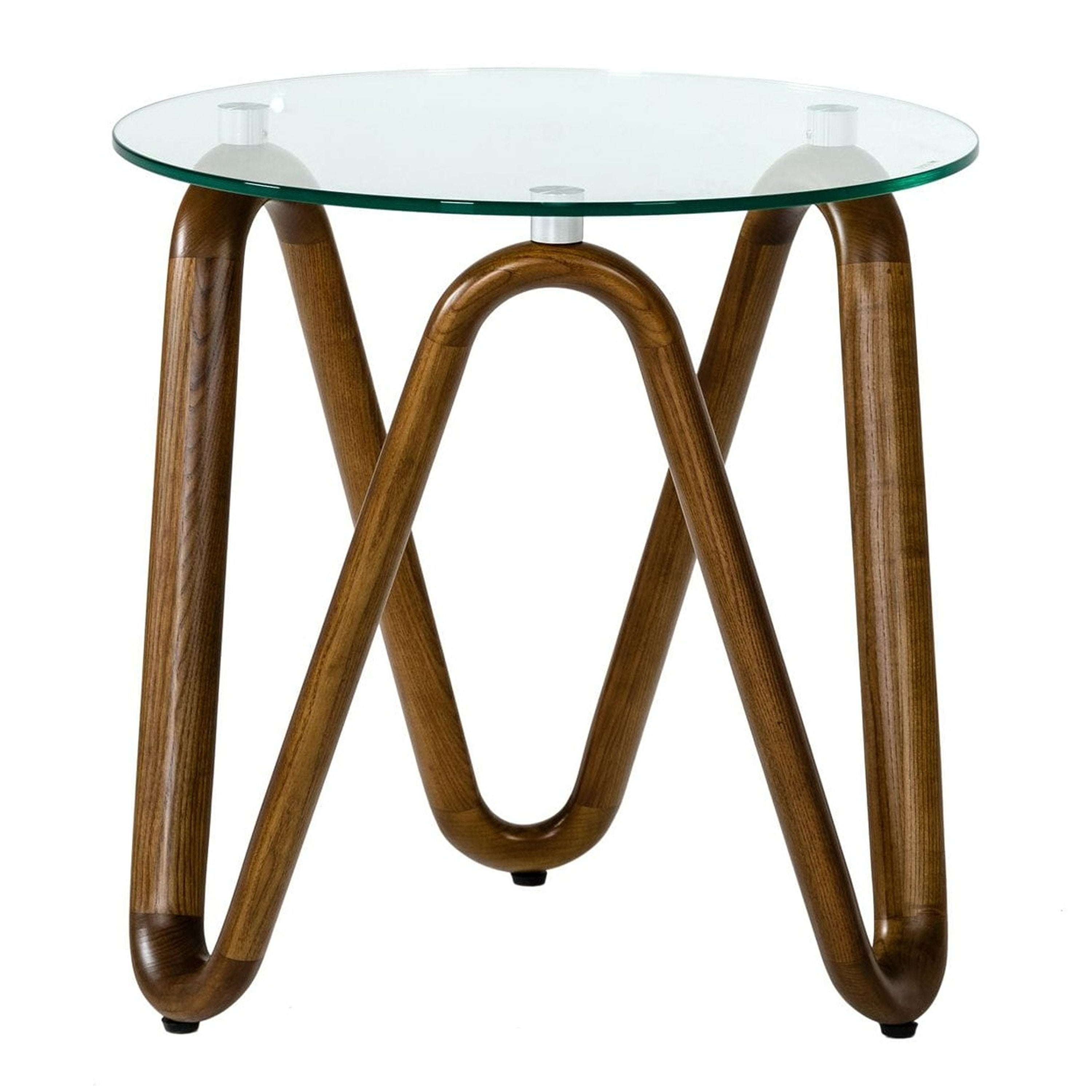 Lassen - Modern Glass & Walnut End Table