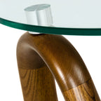 Lassen - Modern Glass & Walnut End Table