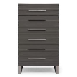 Splendor - Grey High Gloss Slatted Chest