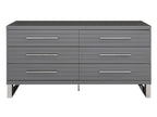 Splendor - Grey High Gloss Slatted Dresser