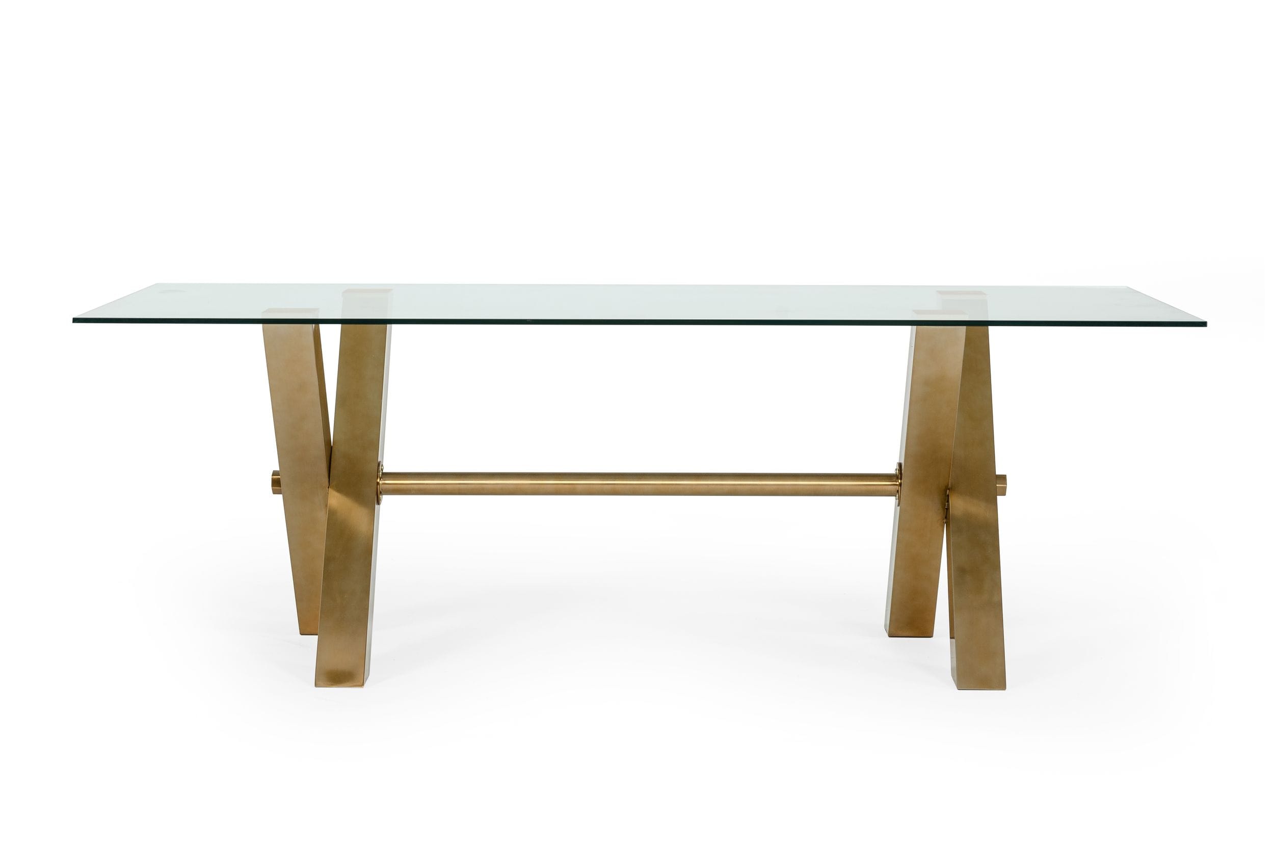 Dandy - Modern Golden & Glass Dining Table