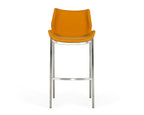 Dave - Modern Orange Leatherette Bar Stool (Set of 2)