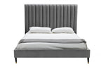 Hemlock - Eastern King Modern Grey Velvet Bed - Eastern King Modern Grey Velvet Bed