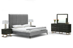 Hemlock - Eastern King Modern Grey Velvet Bed - Eastern King Modern Grey Velvet Bed