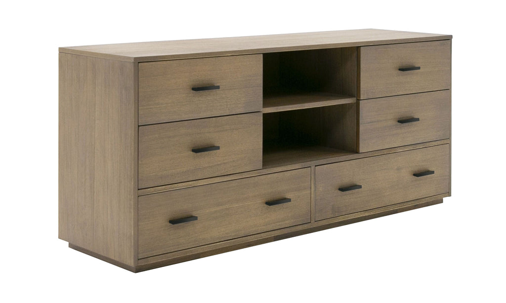 Fantasia - Contemporary Walnut & Grey 4-Piece Bedroom Set - Contemporary Walnut & Grey 4 - Piece Bedroom Set