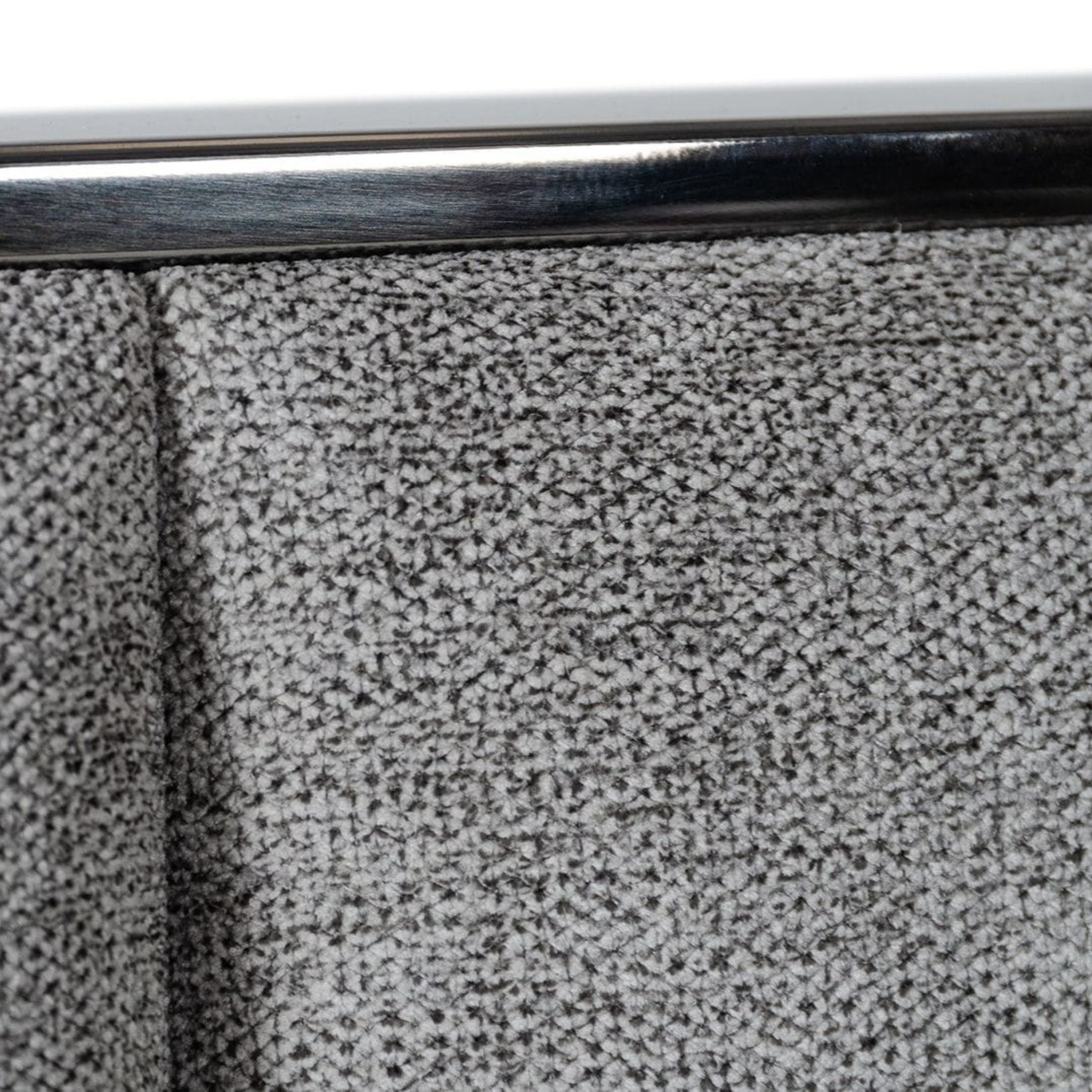 Queen Buckley - Modern Grey & Black Stainless Steel Bed with Nightstands - Modern Grey & Black Stainless Steel Bed with Nightstands