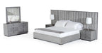 Queen Buckley - Grey & Black Stainless Steel Bedroom Set - Grey & Black Stainless Steel Bedroom Set