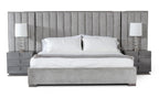 Queen Buckley - Grey & Black Stainless Steel Bedroom Set - Grey & Black Stainless Steel Bedroom Set