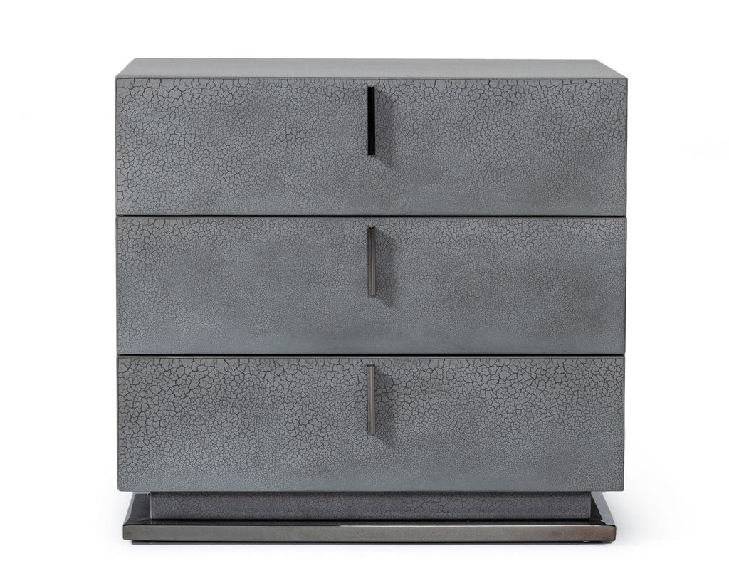 Queen Buckley - Grey & Black Stainless Steel Bedroom Set - Grey & Black Stainless Steel Bedroom Set