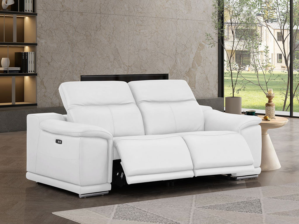 2679 Genuine Leather Loveseat with Dual Power Recliners - White - SKU 2679-WHITE-2.2-HT - view 2