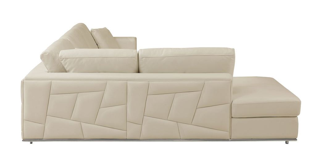 998 Divanitalia Cream Left Arm Facing Sectional Sofa in Top-grain Italian Leather