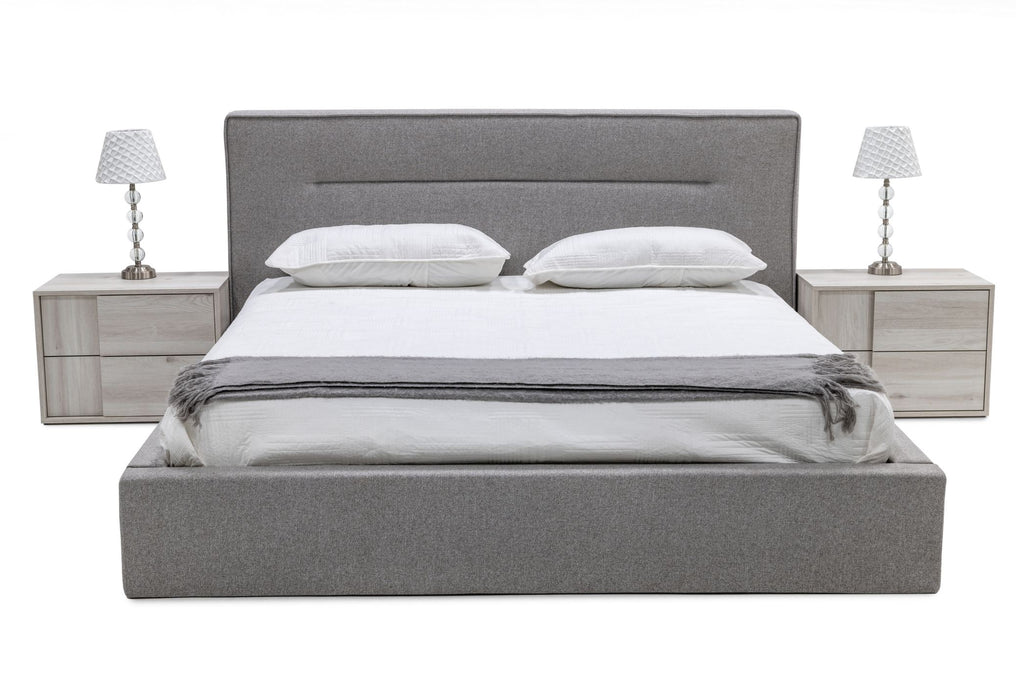 Juliana - Eastern King Italian Modern Grey Upholstered Bed - Eastern King Italian Modern Grey Upholstered Bed