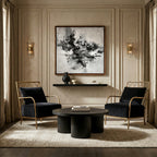 Ignacio - Glam Black Velvet & Gold Accent Chair