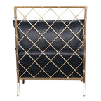 Ignacio - Glam Black Velvet & Gold Accent Chair