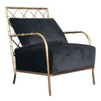 Ignacio - Glam Black Velvet & Gold Accent Chair
