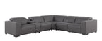 1208 6-Piece L-Shaped Leather Reclining Sectional Sofa with 3 Power Recliners