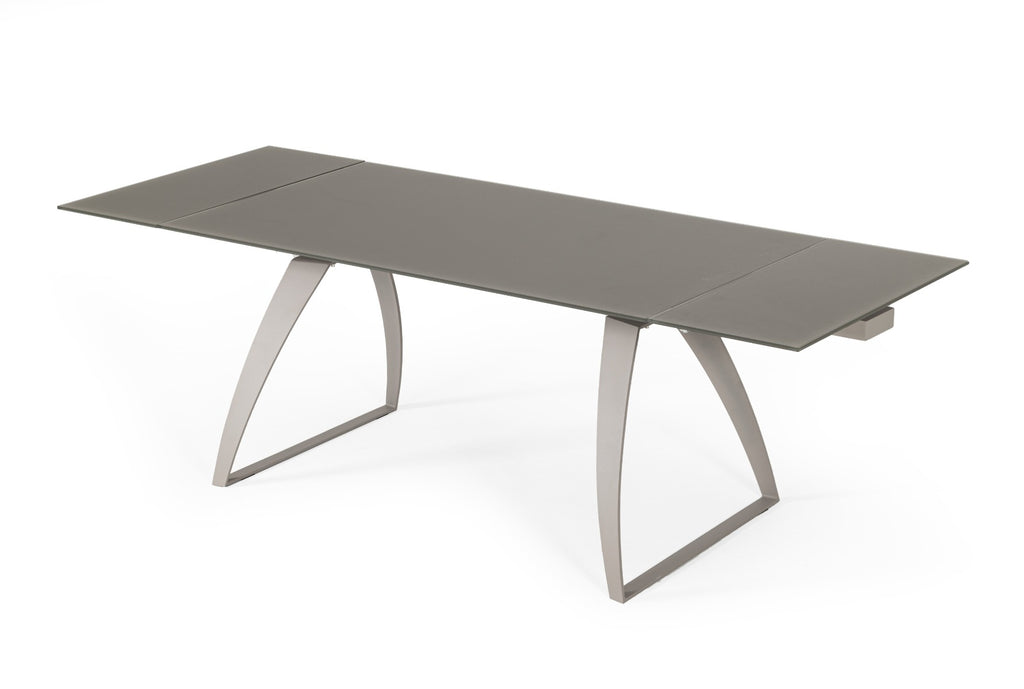 Pittson - Modern Extendable Grey Glass Dining Table