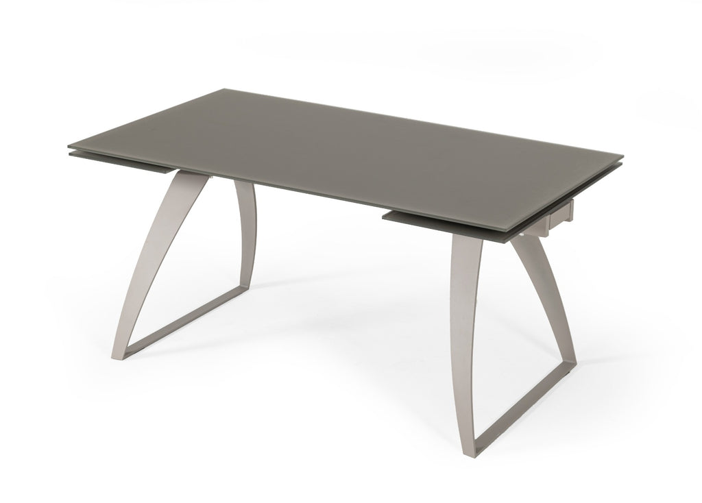 Pittson - Modern Extendable Grey Glass Dining Table