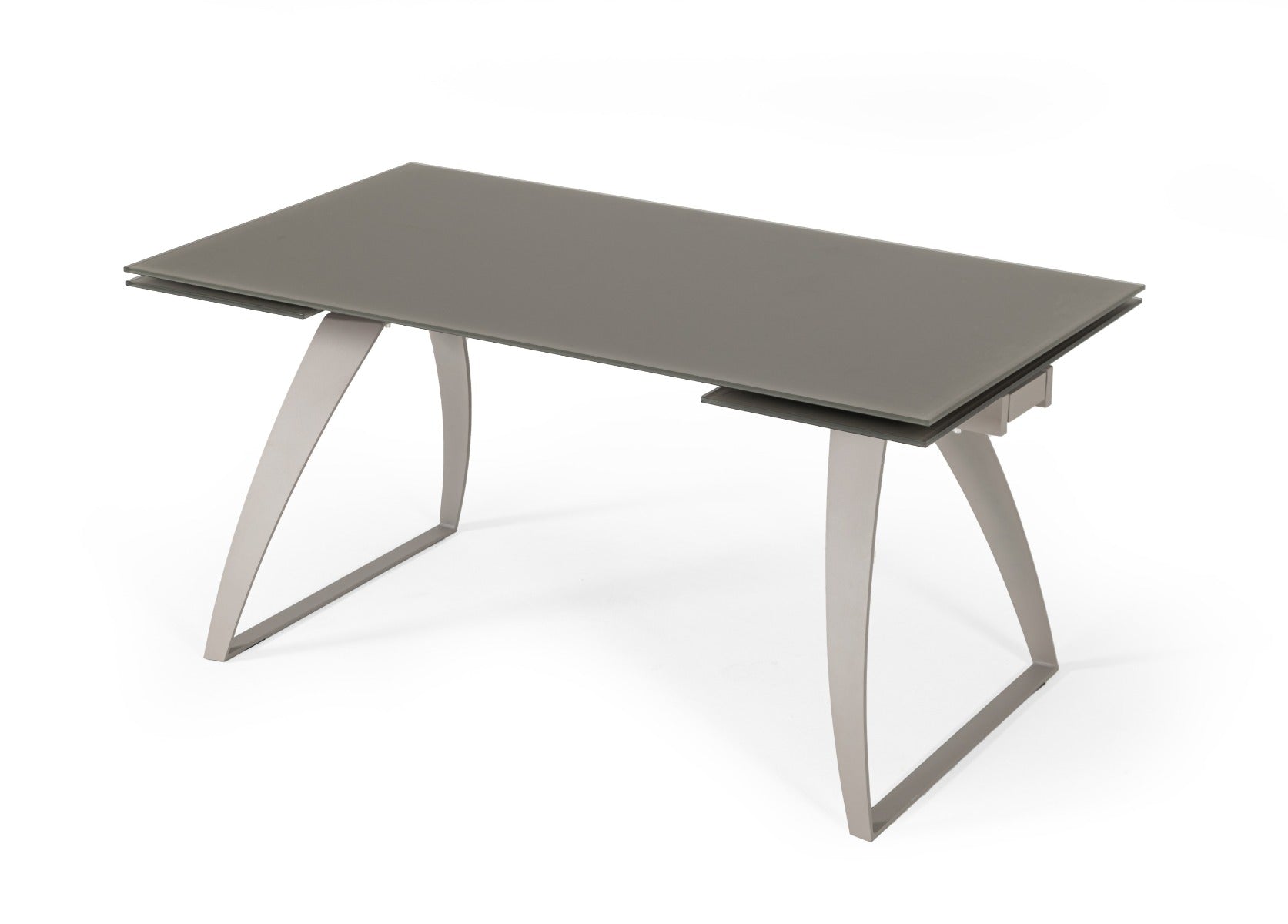 Pittson - Modern Extendable Grey Glass Dining Table