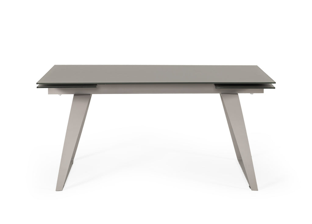Pittson - Modern Extendable Grey Glass Dining Table