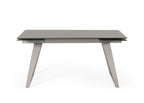 Pittson - Modern Extendable Grey Glass Dining Table