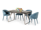 Pittson - Modern Extendable Grey Glass Dining Table