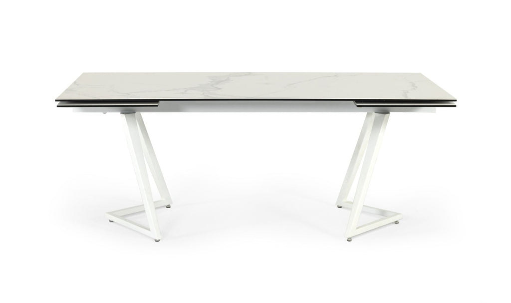 Farrell - Modern White Ceramic Extendable Dining Table