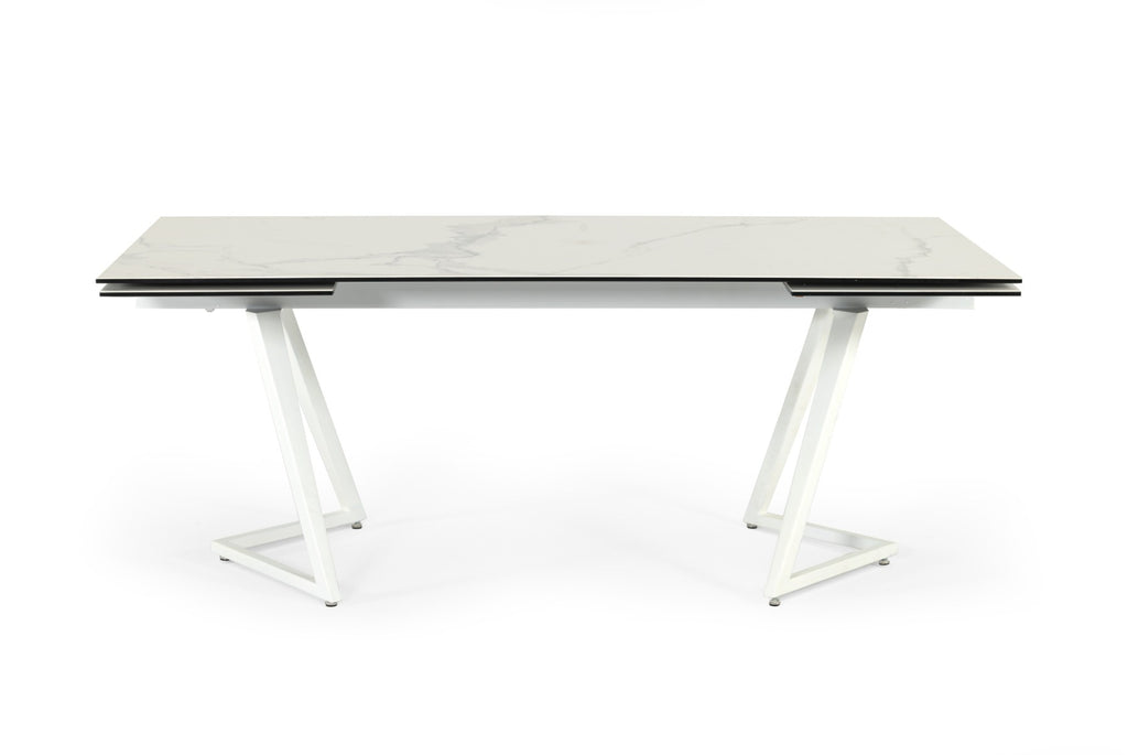 Farrell - Modern White Ceramic Extendable Dining Table