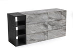 Maranello - Modern Grey Wash & Faux Marble Dresser