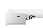 9762 Divanitalia 8-Piece L-Shaped Top Grain Italian Leather Sectional Sofa with 3 Power Recliners