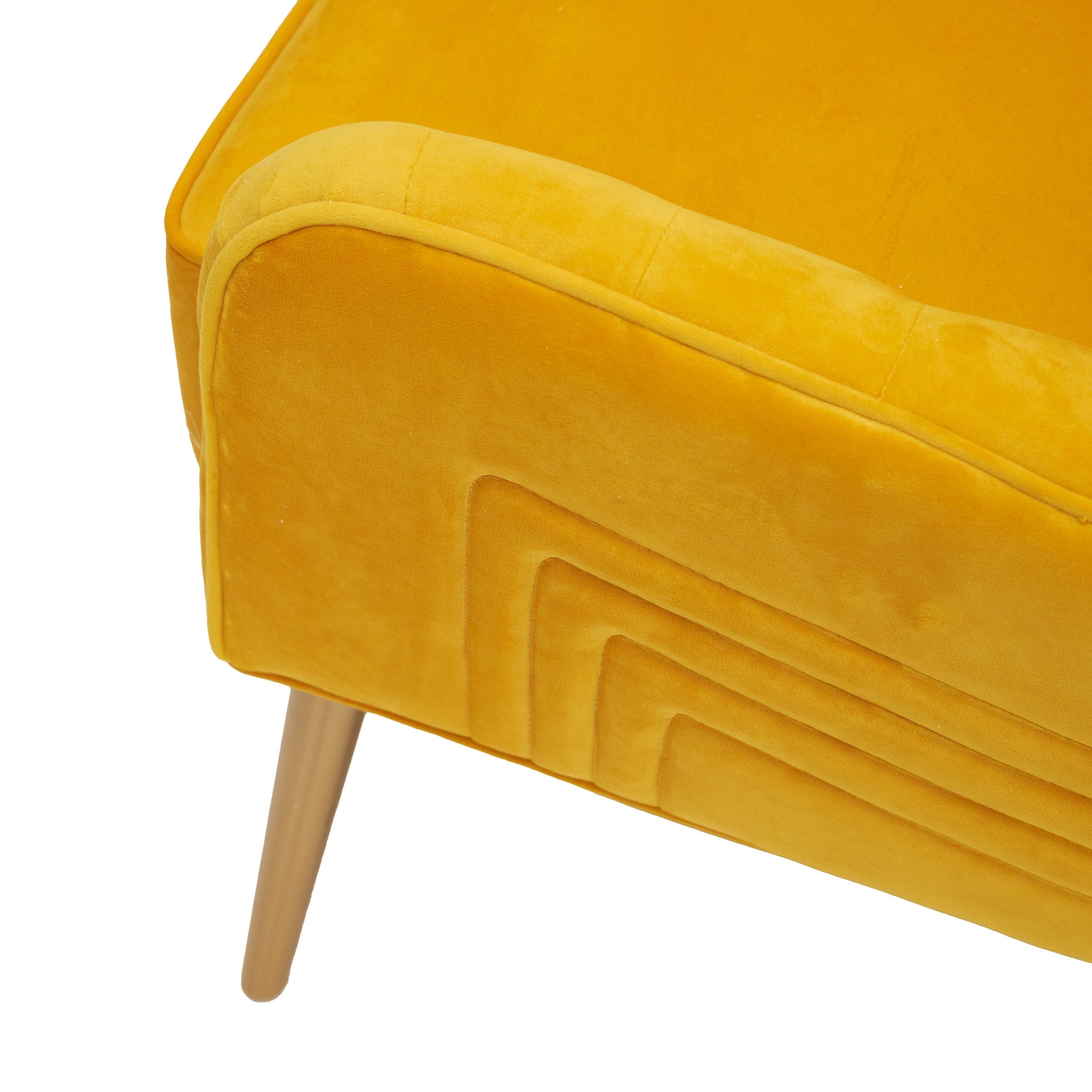 Everly - Contemporary Velvet Yellow Accent Chair