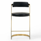 Shandra - Black Leatherette + Gold Counter Stool