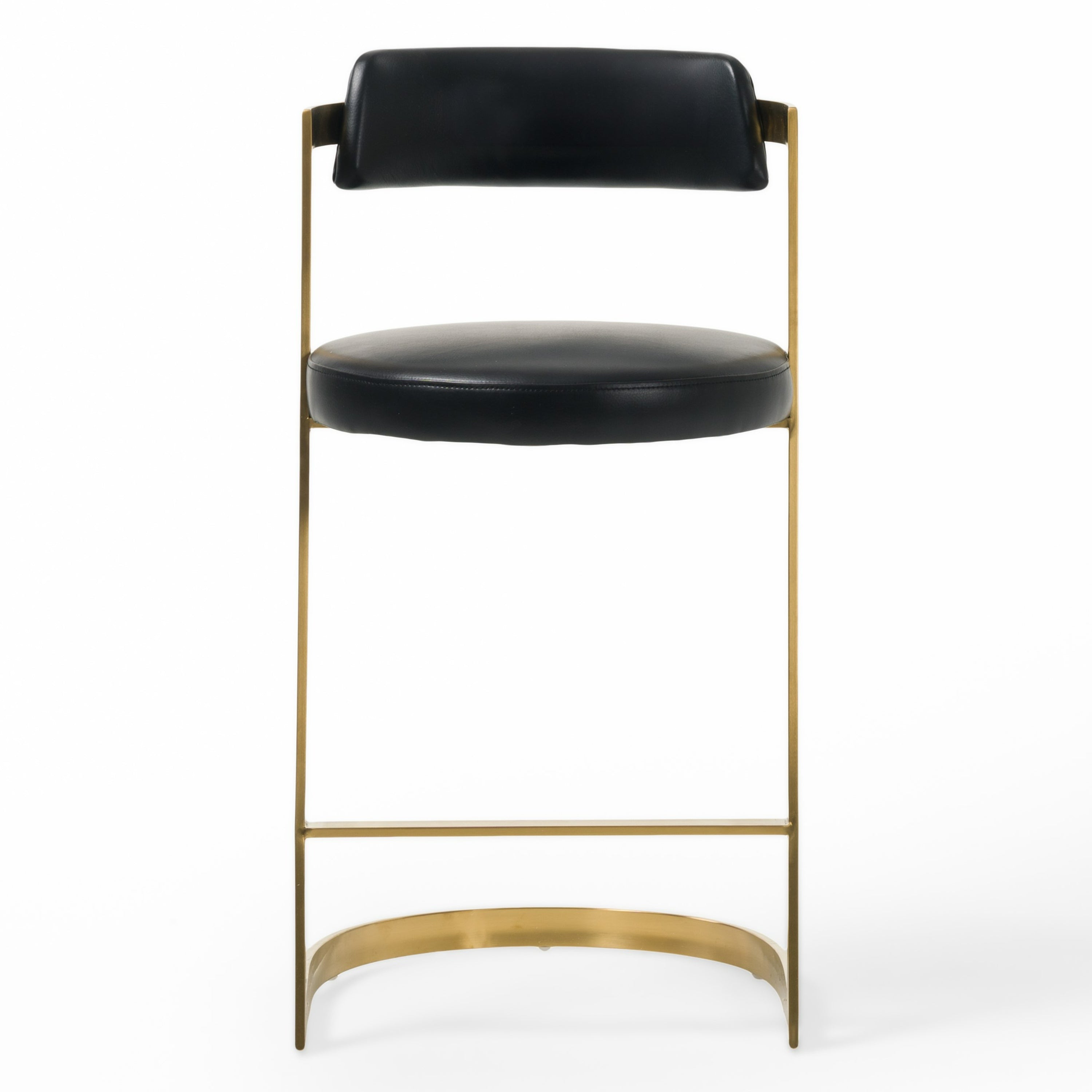Shandra - Black Leatherette + Gold Counter Stool