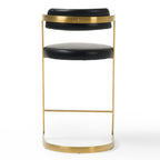 Shandra - Black Leatherette + Gold Counter Stool
