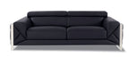 903 Divanitalia Sofa with Adjustable Headrest in Top-grain Italian Leather - Black