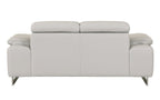 636 Divanitalia Dark Gray Loveseat with Adjustable Headrest in Top-grain Italian Leather