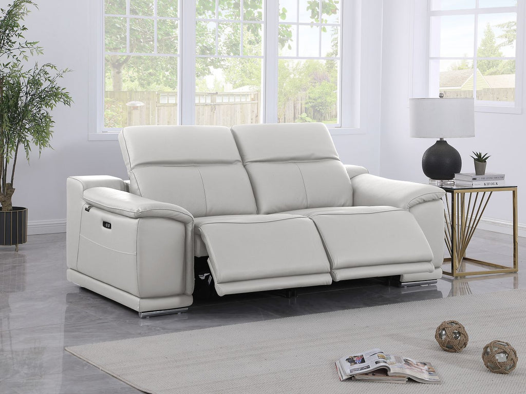 9762 Divanitalia 7-Piece Modular Top Grain Italian Leather Power Reclining Sofa with 4 Power Recliners