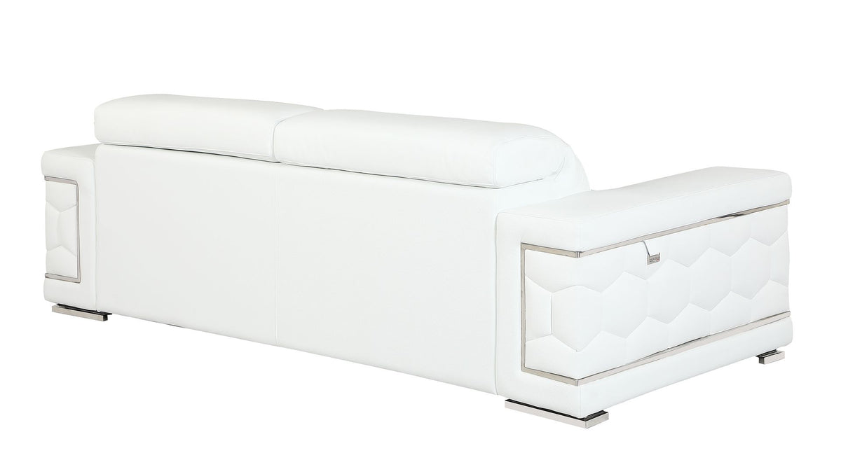 692 Divanitalia 2-Piece Sofa Set with Adjustable Headrest in Top-grain Italian Leather - White - SKU 692- WHITE 2PC (S/L) - GROUP - view 5