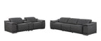 9762 Divanitalia 6-Piece Modular Power Reclining Sofa and Console Loveseat Set with 5 Power Recliners in Top Grain Italian Leather - Dark Grey - SKU 9762-DK-GREY-6.5-HT - view 3