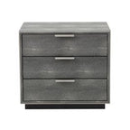 Dynasty - Modern Shagreen Three Drawer Nightstand