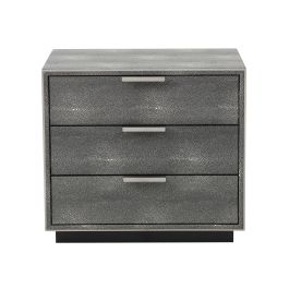 Dynasty - Modern Shagreen Three Drawer Nightstand